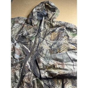Red Ledge Realtree AP Camo Rain Jacket Mens Large Hooded Packable Shell C080